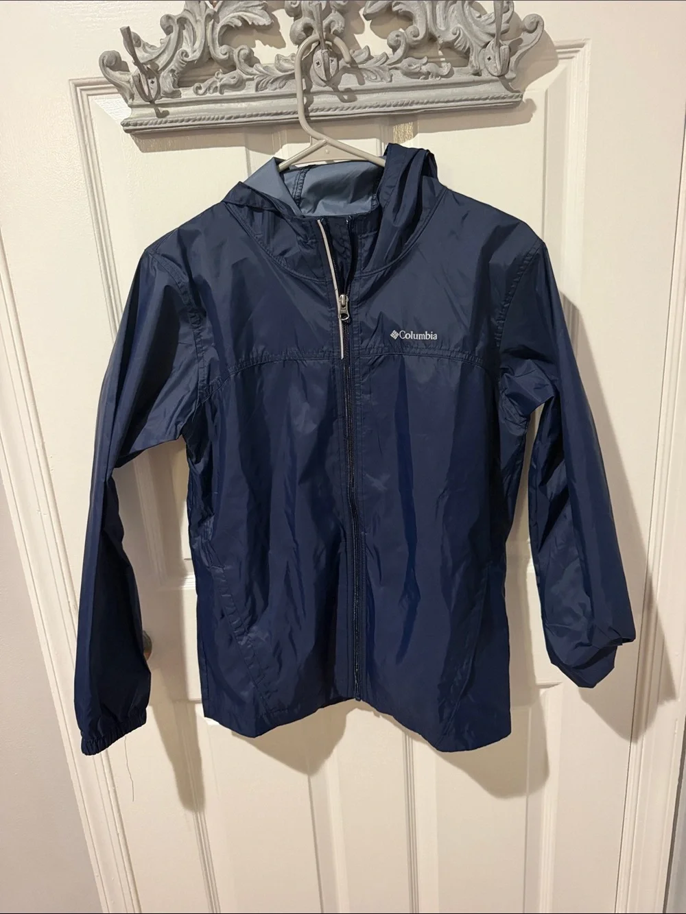Kids Columbia Navy Hooded Packable Wind Jacket